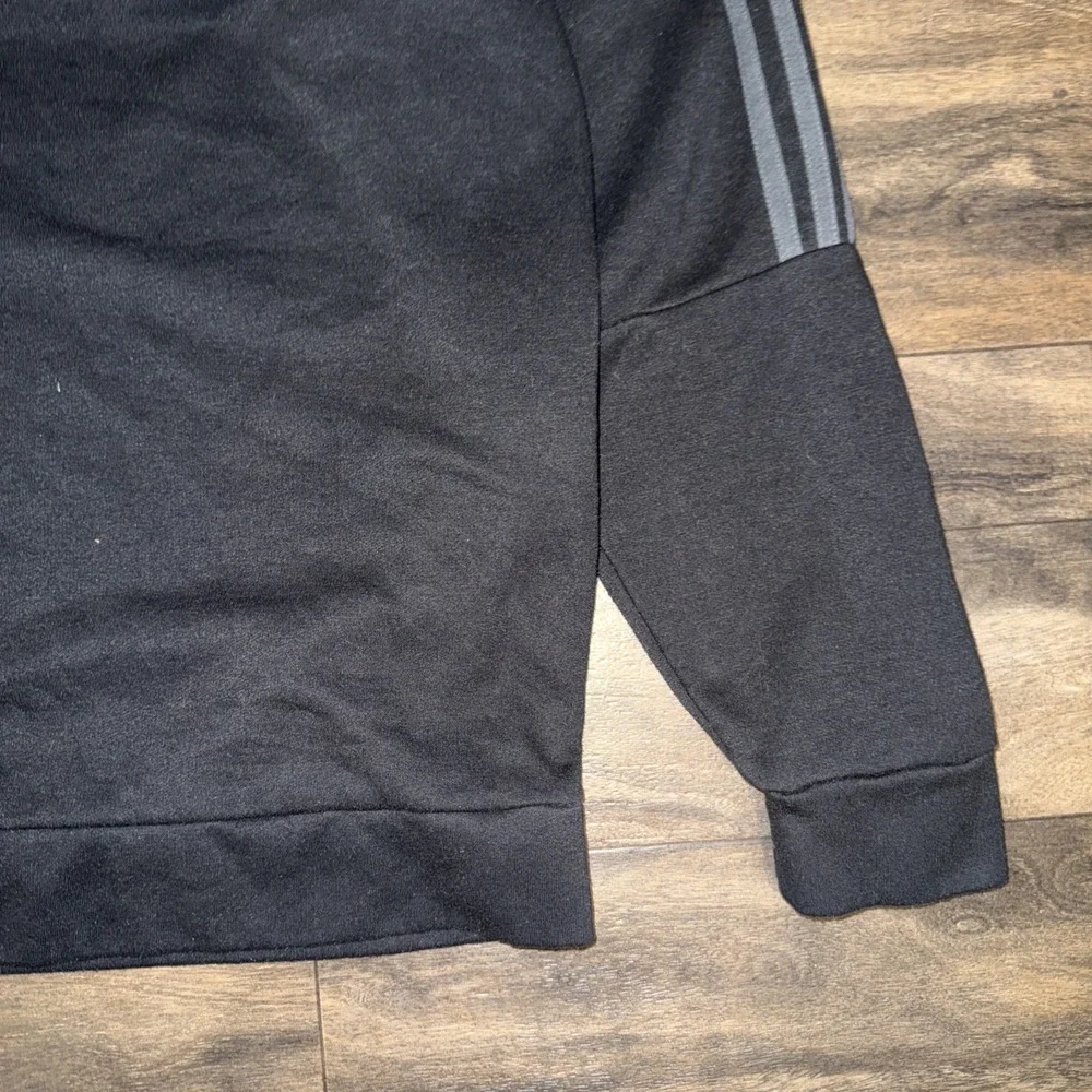 Adidas Fleece Crewneck Pullover Sweater Men's Size XL Black Logo Athletic Fit